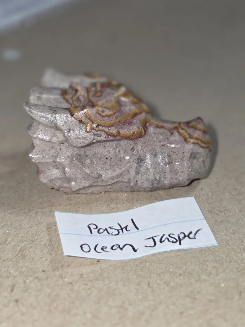 Detailed Pastel Ocean Jasper Crystal Carved Dragon Head Stone Sculpture Decor